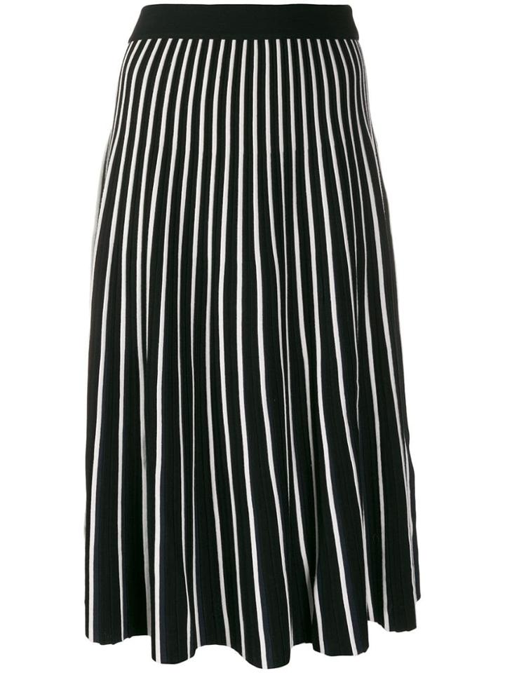 Max Mara Striped A-line Skirt - Black