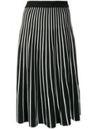 Max Mara Striped A-line Skirt - Black