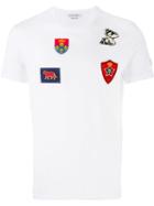 Alexander Mcqueen Badge Embroidered T-shirt, Size: Large, White, Cotton/polyester/viscose
