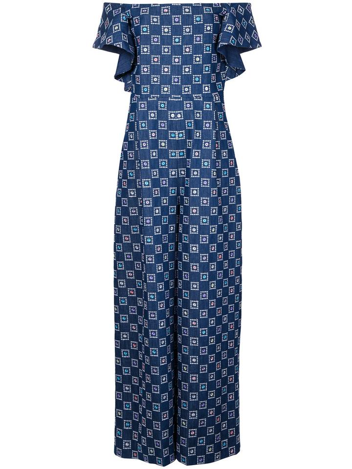 Huishan Zhang Silas Jumpsuit, Women's, Size: 8, Blue, Cotton/polyester