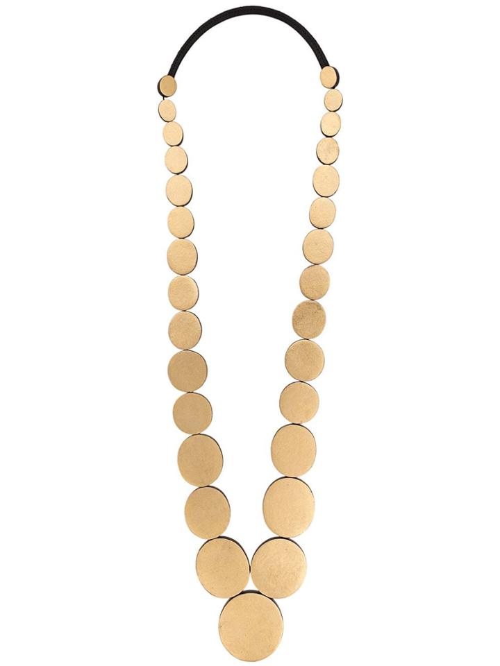 Monies Round Charm Necklace - Gold
