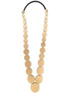 Monies Round Charm Necklace - Gold