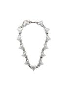 Saint Laurent Heart Link Necklace - Silver