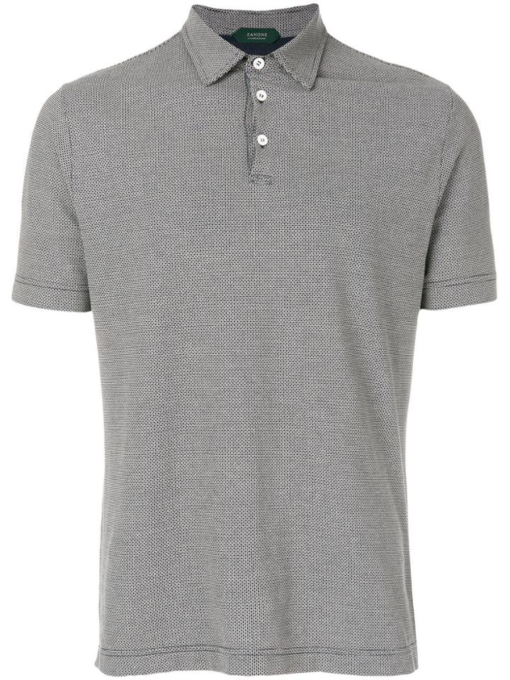 Zanone Cesto Print Polo Shirt - Blue