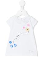 Simonetta - Floral Embroidered Butterfly T-shirt - Kids - Cotton/polyester/spandex/elastane - 12 Mth, White