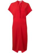 Poiret V-neck Shift Dress - Red