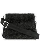 0711 Monaco Large Woven Clutch - Black