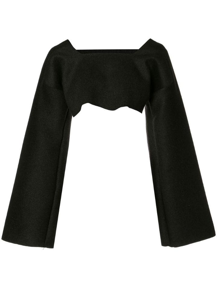 Sabine Luise Cropped Cashmere Blouse - Black