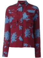 Rochas Floral Print Shirt, Women's, Size: 46, Red, Silk
