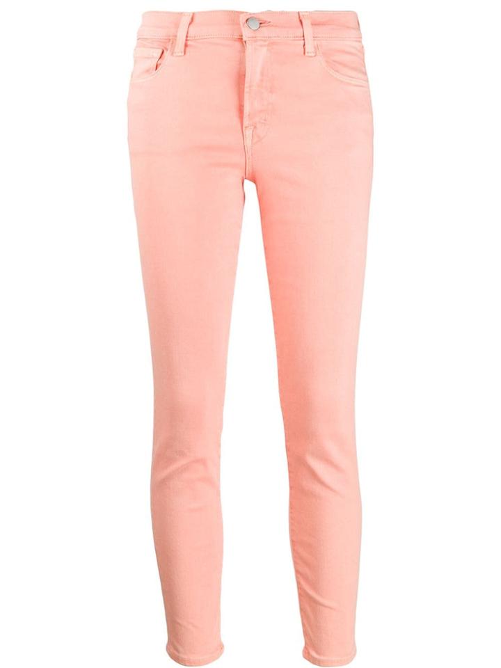 J Brand Skinny Cropped Jeans - Pink