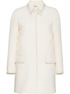 Miu Miu Natté Crepe Coat - White