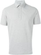 Brunello Cucinelli Striped Polo Shirt, Men's, Size: 52, Grey, Cotton
