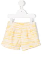 Chloé Kids - Pleat Detail Shorts - Kids - Cotton/polyamide/polyester/metallic Fibre - 12 Mth, Toddler Girl's, Yellow/orange