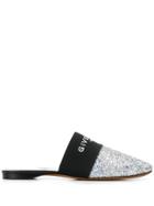 Givenchy Sequinned Logo Print Slippers - Silver