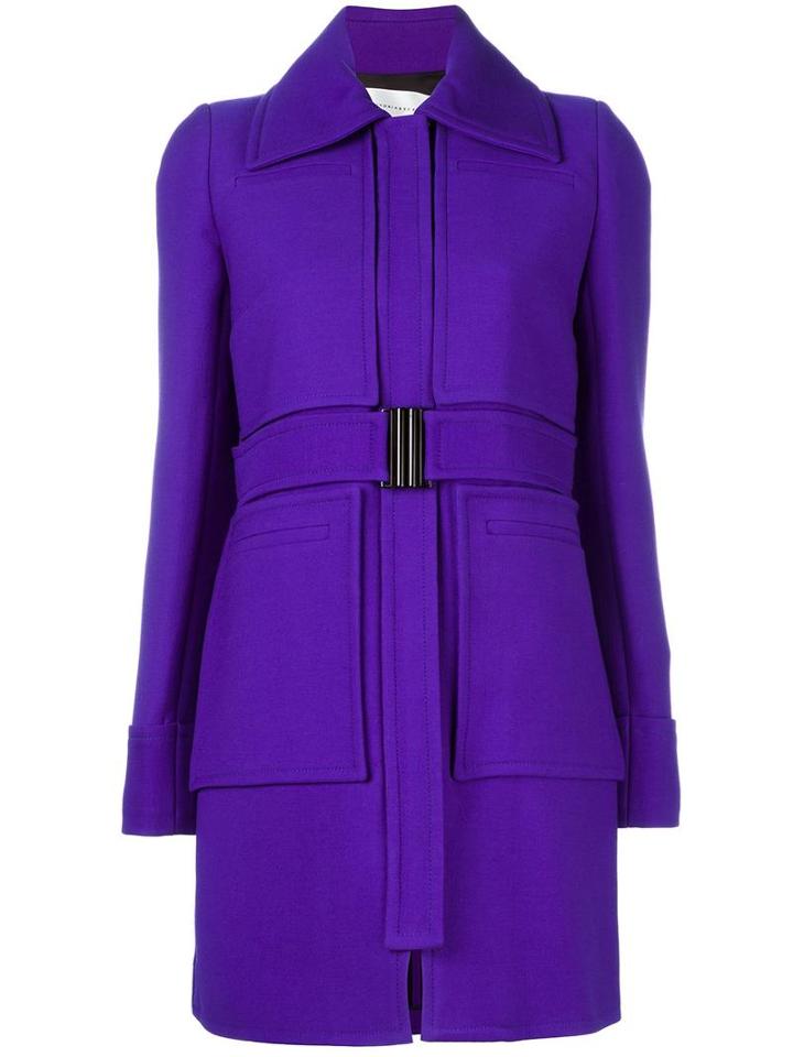 Victoria Victoria Beckham Belted Coat, Women's, Size: 12, Pink/purple, Viscose/wool/zamac