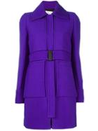 Victoria Victoria Beckham Belted Coat, Women's, Size: 12, Pink/purple, Viscose/wool/zamac