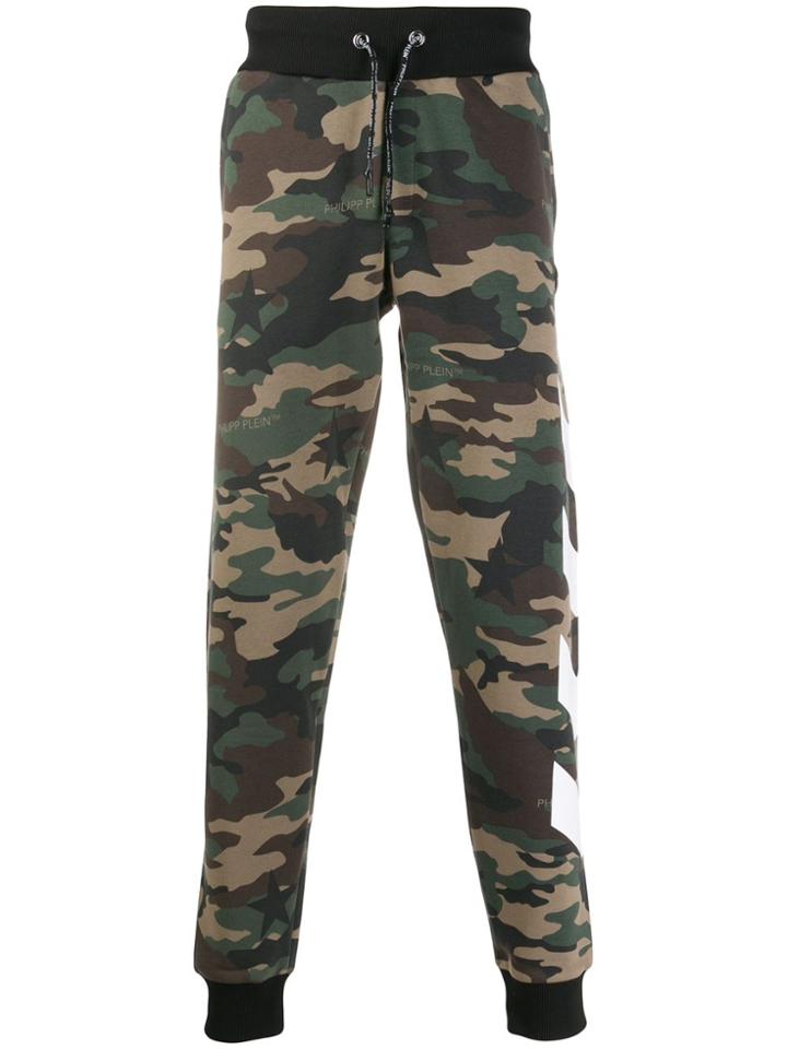 Philipp Plein Camouflage Print Trousers - Green