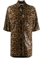 In The Mood For Love Valentina Sequin Leopard-print Shirt Dress -