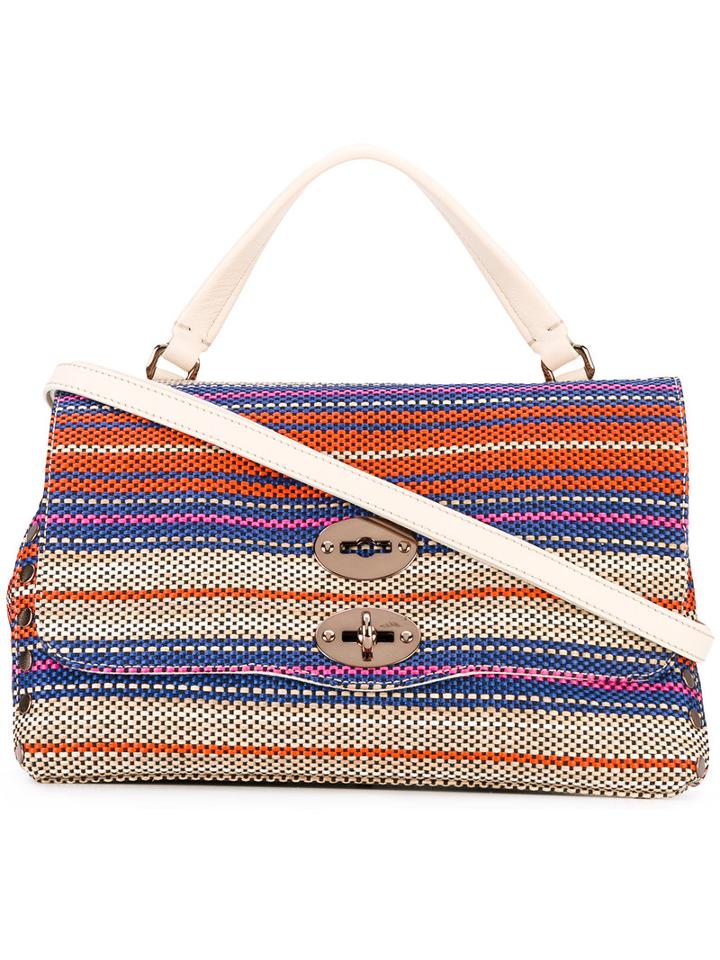 Zanellato - Striped Woven Tote - Women - Calf Leather/nylon - One Size, Nude/neutrals, Calf Leather/nylon