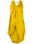 Rick Owens Draped Cowl Neck Dress, Women's, Size: 40, Yellow/orange, Silk/acetate