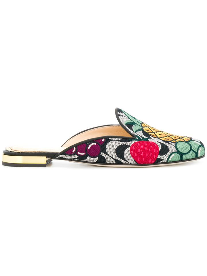 Charlotte Olympia Fruit Salad Flat Mules - Multicolour