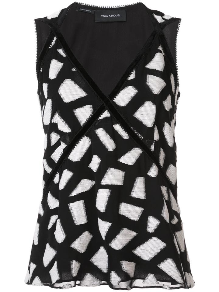 Yigal Azrouel Geometric Pattern Tank - Black