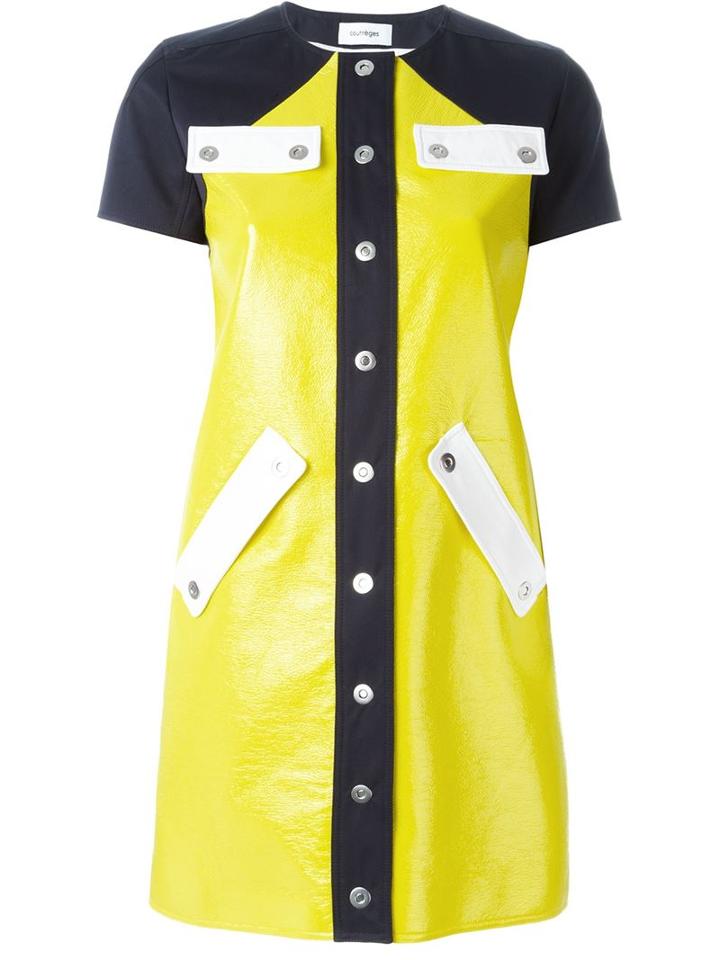 Courrèges R02 Dress, Women's, Size: 38, Yellow/orange, Cotton/polyurethane/acetate/cupro