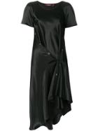 Sies Marjan Satin Snap Button Midi Dress - Black