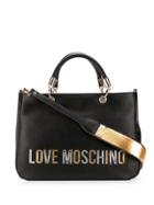 Love Moschino Laminated Logo Tote - Black