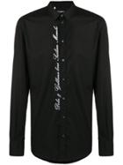Dolce & Gabbana Logo Embroidered Poplin Shirt - Black