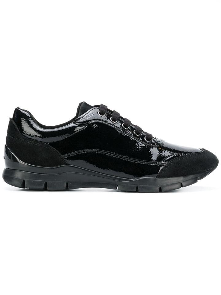 Geox Varnished Lace-up Sneakers - Black