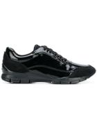 Geox Varnished Lace-up Sneakers - Black