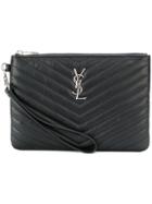 Saint Laurent Monogram Wristlet Pouch - Black