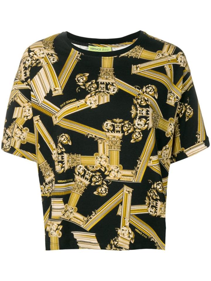 Versace Jeans Pillar-print T-shirt - Black
