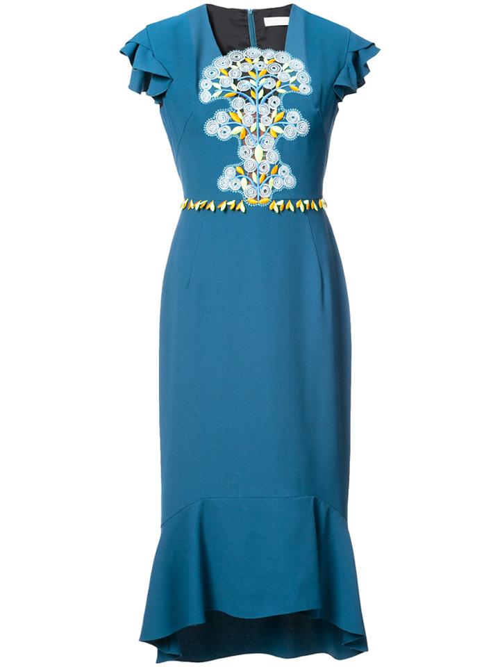Peter Pilotto Ruffle Midi Dress - Green
