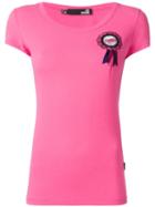 Love Moschino Chest Embroidered Logo T-shirt, Women's, Size: 42, Pink/purple, Cotton/spandex/elastane