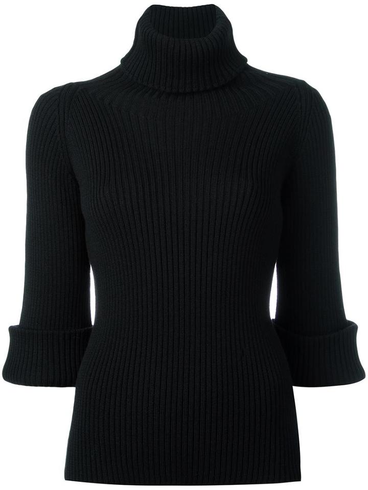 Red Valentino Ribbed Jumper, Women's, Size: 42, Black, Wool