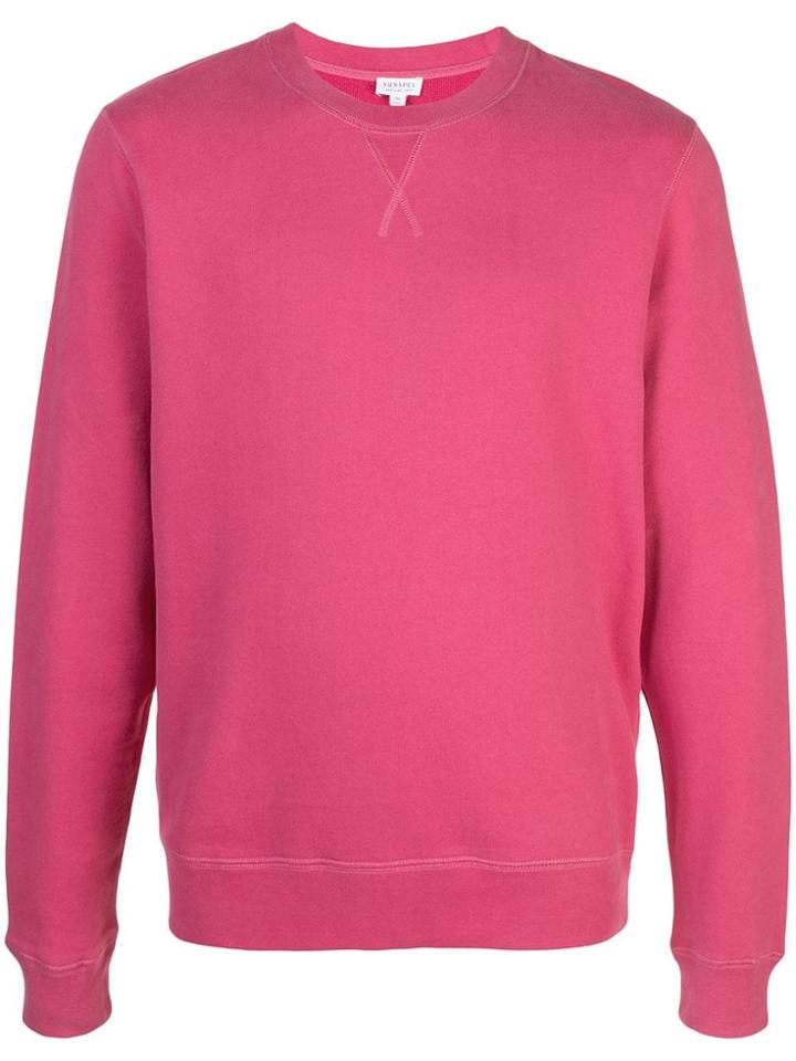 Sunspel Crewneck Sweatshirt - Pink