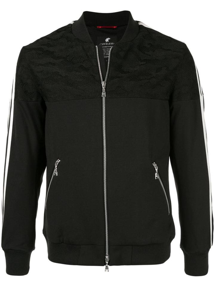 Loveless Mesh Panel Bomber - Black