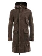 Greg Lauren Shearling Hood Duffle Parka