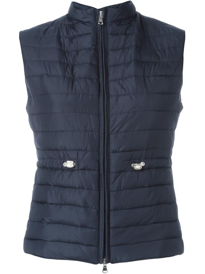 Eleventy Tie Waist Puffer Gilet, Women's, Size: Small, Blue, Polyester