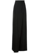 Balmain Slit Palazzo Trousers, Women's, Size: 38, Black, Viscose/silk