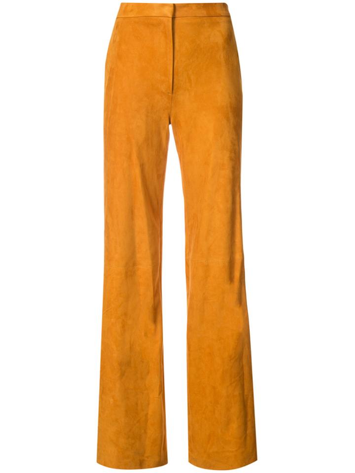 Adam Lippes Long Straight Leg Trousers - Yellow & Orange