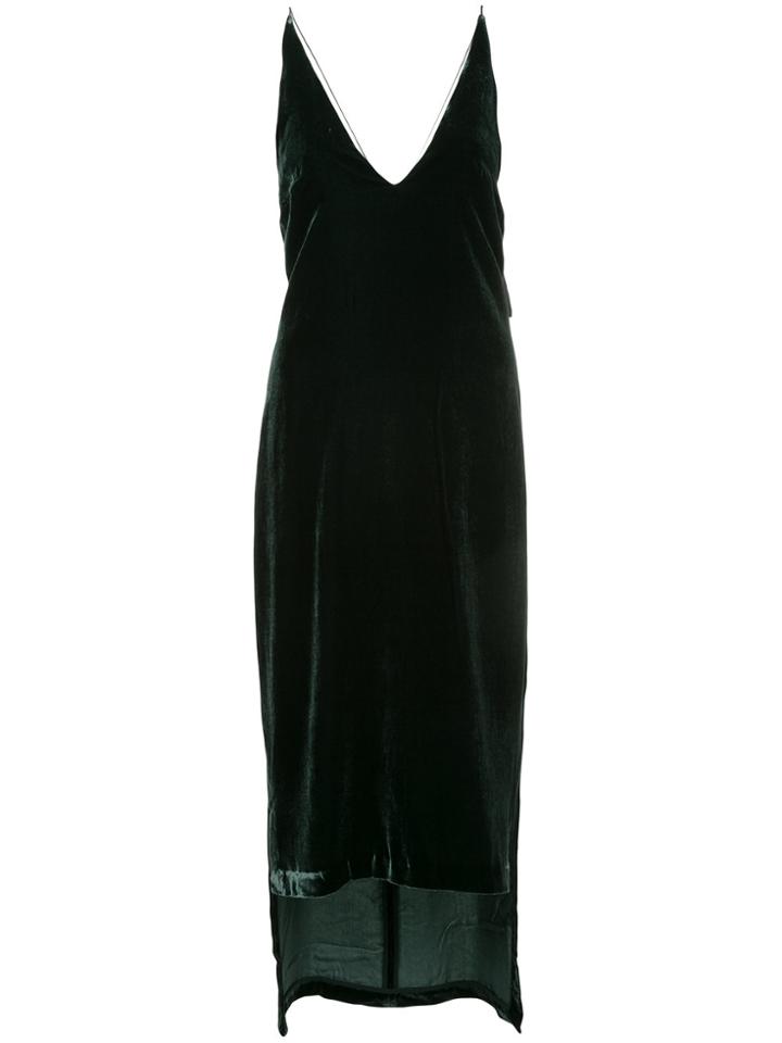 Dion Lee Velvet Fine Line Cami Dress - Green