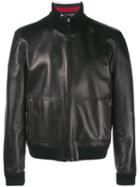 Gucci Lambskin Bomber Jacket, Men's, Size: 54, Black, Lamb Skin/viscose/virgin Wool/spandex/elastane