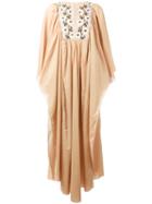 Daft Embroidered Kaftan Dress, Women's, Nude/neutrals, Cotton
