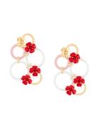 Marni Hoop And Flower Earrings - Red