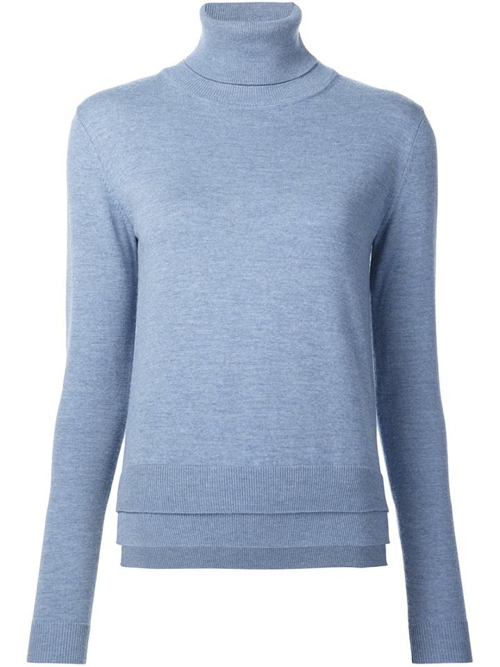 Adam Lippes Turtleneck Jumper, Women's, Size: Small, Blue, Merino