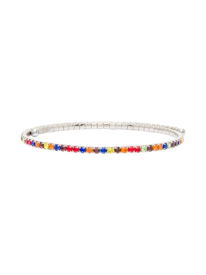 Miu Miu Multicoloured Crystal Choker - Silver