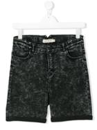 Andorine Acid Fade Denim Shorts - Black
